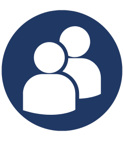 Decorative icon of a blue circle with two people. Click to be taken to adding an authorized user.